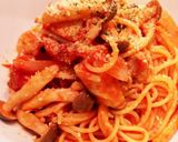 早くて簡単☆チキンとしめじのトマトパスタ作り方6写真