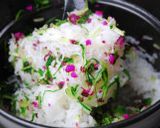 土鍋でご飯☆水菜と柴漬けの混ぜご飯作り方6写真