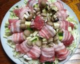 豚バラで野菜巻きレンジ蒸し作り方5写真