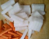 簡単 小松菜 根菜 油揚げの 含め煮*作り方1写真