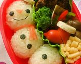 クリスマス キャラおかず＊サンタ帽作り方5写真