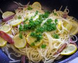 サラミとズッキーニのスパゲティ♪作り方8写真