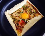 焼きそばでガレット風♡作り方4写真
