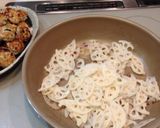 豆腐入りふわふわ月見つくね☆れんこん和え作り方4写真