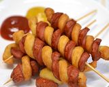 らせんソーセージのフライドポテト巻き作り方6写真