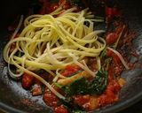 鶏肉とほうれん草のトマトパスタ作り方5写真