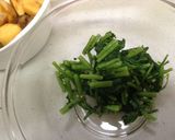 まろやか☆柿と春菊の白和え作り方2写真