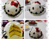3D キティー バースデー ケーキ作り方9写真