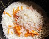 なめたけと鶏の炊き込みご飯作り方2写真