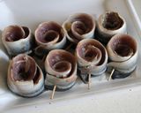 トマトソースで*さんまのロール焼き*作り方4写真