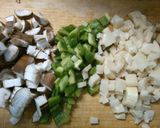 挽き肉 筍 椎茸 レタス包み XO醤で！作り方1写真