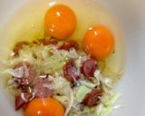 ☆キャベツとウインナーの卵焼き☆作り方3写真