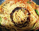 お好みソースで懐かしい！甘辛いナポリタン作り方8写真