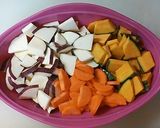 子供が喜ぶ鶏もも肉と薩摩芋とかぼちゃ炒め作り方4写真