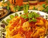 秋の贅沢✿旨幸～サーモンとイクラのパスタ作り方8写真