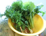 人参の葉っぱの胡麻塩昆布炒め作り方1写真