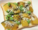 かぼちゃ×枝豆の甘辛トースト作り方6写真