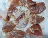★彡鶏肉とレンコン ピーマンの甘酢炒め作り方1写真