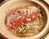 土鍋で✿鮭とゴボウの炊きおこわ作り方4写真