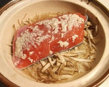 土鍋で✿鮭とゴボウの炊きおこわ作り方4写真