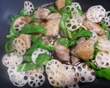 ★彡鶏肉とレンコン ピーマンの甘酢炒め作り方5写真
