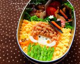 幼稚園 お弁当 キャラ弁♡そぼろ女の子作り方4写真