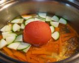冷凍トマト・にんじんの皮・卵のスープ作り方2写真
