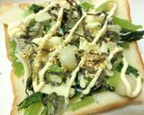 間引いた蕪×シラスの塩昆布トースト作り方5写真