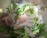 簡単！ご飯進む！水菜と鯛の丼ぶり作り方1写真