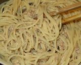 サバの味噌煮缶でサバマヨスパゲッティ♪作り方3写真