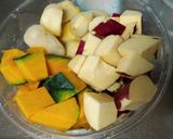 ほっこり3兄弟！芋・栗・南瓜の炊き込ご飯作り方3写真