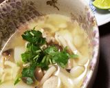 たっぷり茸と鶏肉の汁物作り方8写真