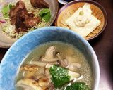 たっぷり茸と鶏肉の汁物作り方9写真