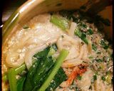 餃子のタネで豆乳ピリ辛うどん(冷凍)作り方3写真