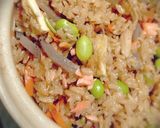 一人用土鍋で炊く☆鶏ごぼう炊き込みご飯作り方8写真