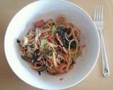 簡単　ちくわと青菜の和風パスタ作り方4写真