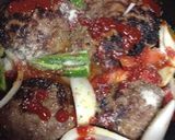 焼野菜と食べるハンバーグ！ボリューム！作り方5写真