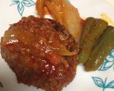 焼野菜と食べるハンバーグ！ボリューム！作り方6写真