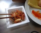 最速の納豆キムチーズ卵揚焼き作り方2写真