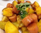 簡単！ミニじゃがウィンナー♪カレー粉炒め作り方4写真