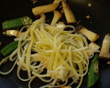 オクラとエリンギの和風パスタ作り方4写真