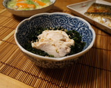 かに酢で円やか☆あおさと蒸し鶏の酢の物作り方4写真