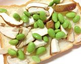 椎茸と枝豆の塩昆布カレートースト作り方4写真