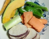 かぼちゃとサツマイモの揚げ焼きびたし♪作り方1写真