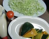 かぼちゃとキャベツのマヨコリアンダー味♪作り方1写真