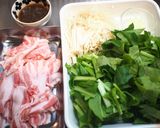 ＊簡単！豚肉と小松菜とえのきの中華炒め＊作り方1写真