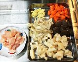 秋ご飯！蓮根ゴロゴロ五目炊き込みご飯作り方2写真