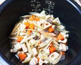 秋ご飯！蓮根ゴロゴロ五目炊き込みご飯作り方5写真