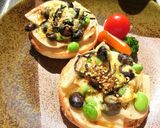 蓮根とお豆の和トースト作り方7写真
