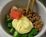納豆とねばねば野菜の明太マヨ風味作り方2写真
